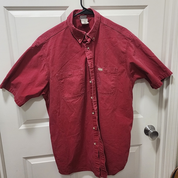 Men's Red Button-Up Shirt - Picture 1 of 6